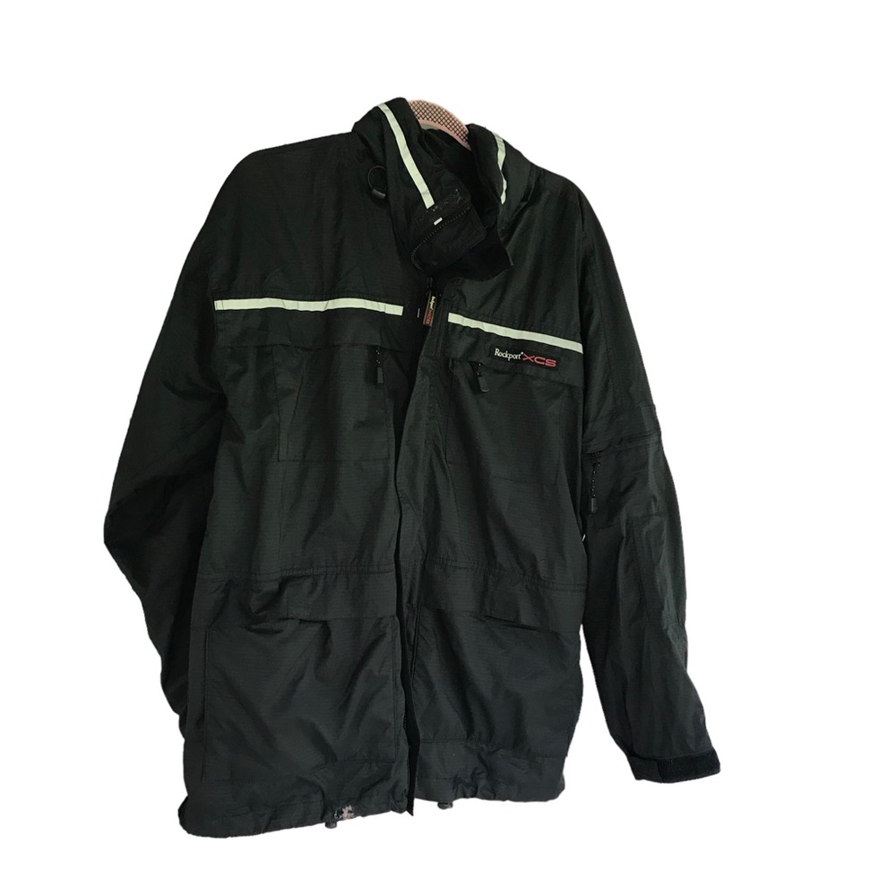 Rockport XCS Mens All Weather Wind Rain Black Jacket szM